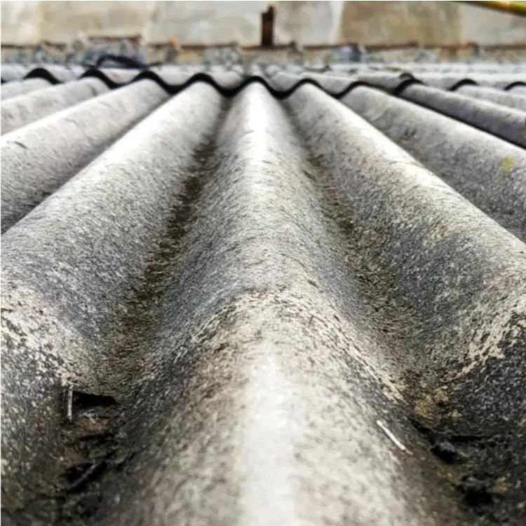 asbestos roof ready for removal